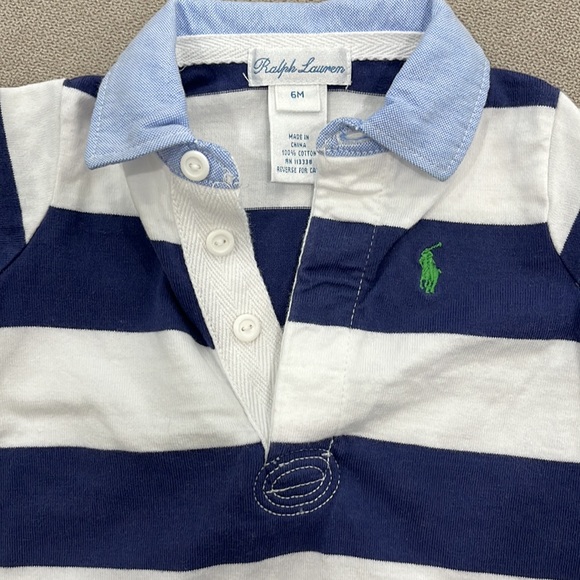 BABY BOYS STRIPED COTTON COVERALL 6M - Picture 5 of 5